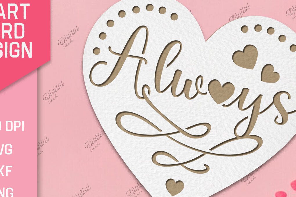 Intra απο ξύλο plywood 3mm-4mm πάχος – Valentine Heart Card Paper Cut Δίασταση  20x20 cm INTRAFABR-86711842