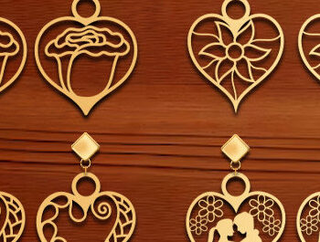 Intra απο ξύλο plywood 3mm-4mm πάχος – Σκουλαρίκι καρδιάς Αγίου Βαλεντίνου με Δίασταση  5x5 cm INTRAFABR-87035838 - Image 1