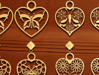 Intra απο ξύλο plywood 3mm-4mm πάχος – Σκουλαρίκι καρδιάς Αγίου Βαλεντίνου με Δίασταση  5x5 cm INTRAFABR-87035853 - Image 1