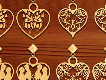 Intra απο ξύλο plywood 3mm-4mm πάχος – Σκουλαρίκι καρδιάς Αγίου Βαλεντίνου με Δίασταση  5x5 cm INTRAFABR-87035877 - Image 1