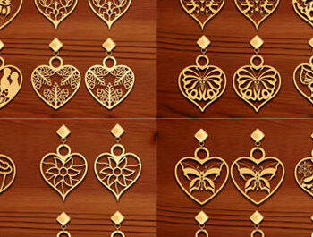 Intra απο ξύλο plywood 3mm-4mm πάχος – Σκουλαρίκι καρδιάς Αγίου Βαλεντίνου με Δίασταση  5x5 cm INTRAFABR-87035901 - Image 1