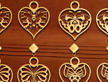 Intra απο ξύλο plywood 3mm-4mm πάχος – Σκουλαρίκι καρδιάς Αγίου Βαλεντίνου με Δίασταση  5x5 cm INTRAFABR-87035809 - Image 1