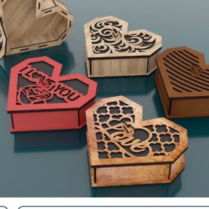 Intra απο ξύλο plywood 3mm-4mm πάχος – Κουτί δώρου Valentine Heart Δίασταση  20x20 cm INTRAFABR-57985434