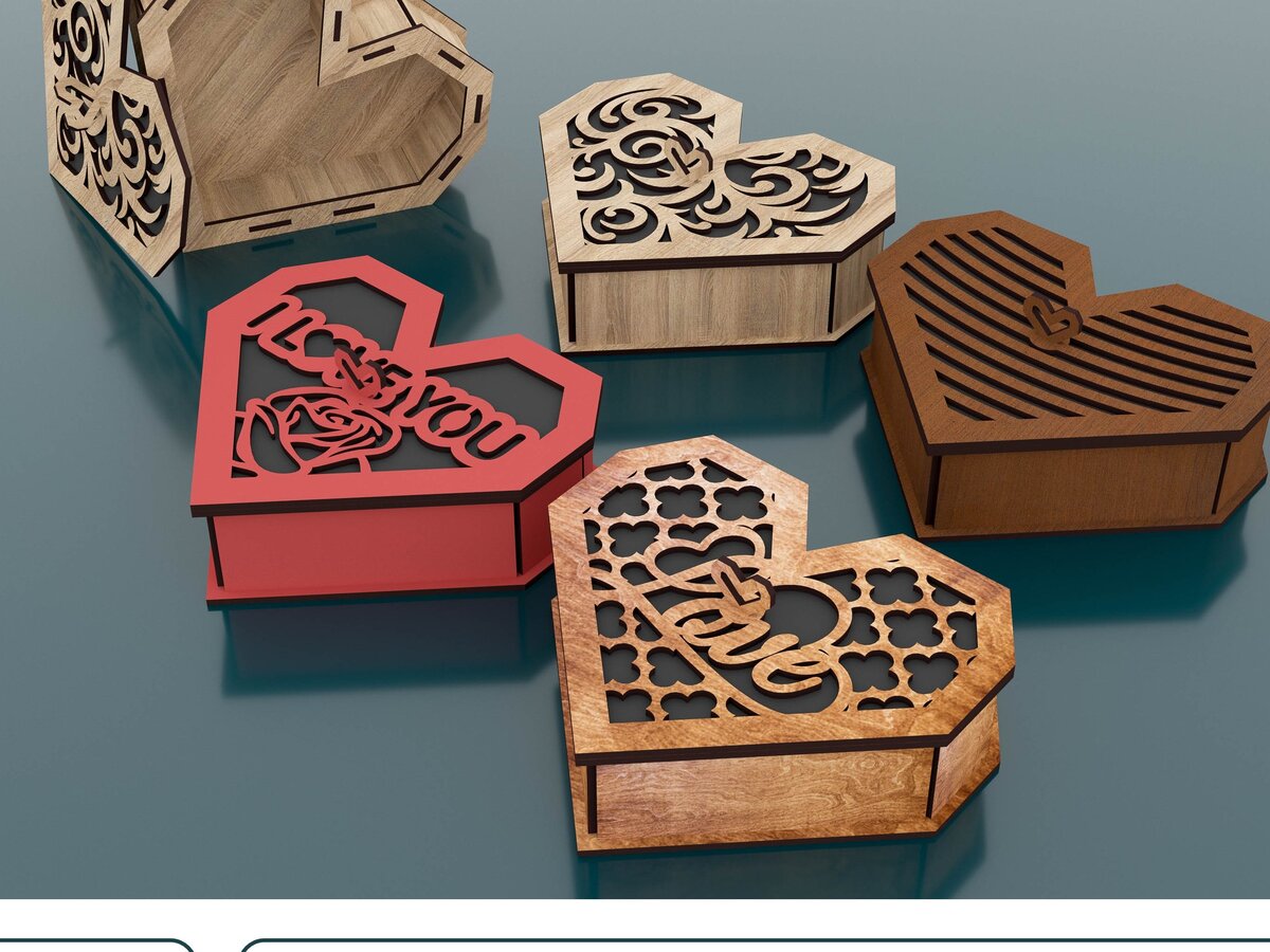 Intra απο ξύλο plywood 3mm-4mm πάχος – Κουτί δώρου Valentine Heart Δίασταση  20x20 cm INTRAFABR-57985434