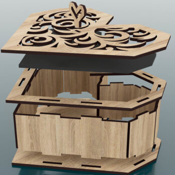 Intra απο ξύλο plywood 3mm-4mm πάχος – Κουτί δώρου Valentine Heart Δίασταση  20x20 cm INTRAFABR-57985434 - Image 3