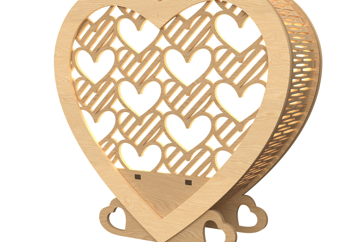 Intra απο ξύλο plywood 3mm-4mm πάχος – Κοπή λέιζερ φαναριού καρδιάς Αγίου Βαλεντίνου Δίασταση  20x20 cm INTRAFABR-113312082