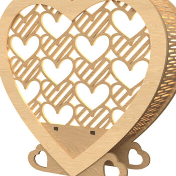 Intra απο ξύλο plywood 3mm-4mm πάχος – Πακέτο φαναριών καρδιών Valentine Δίασταση  20x20 cm INTRAFABR-113312442 - Image 4