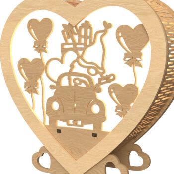 Intra απο ξύλο plywood 3mm-4mm πάχος – Πακέτο φαναριών καρδιών Valentine Δίασταση  20x20 cm INTRAFABR-113312442 - Image 7