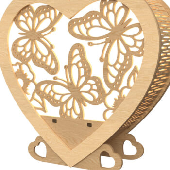 Intra απο ξύλο plywood 3mm-4mm πάχος – Πακέτο φαναριών καρδιών Valentine Δίασταση  20x20 cm INTRAFABR-113312442 - Image 8