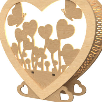 Intra απο ξύλο plywood 3mm-4mm πάχος – Πακέτο φαναριών καρδιών Valentine Δίασταση  20x20 cm INTRAFABR-113312442 - Image 9