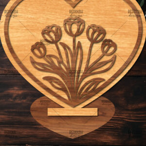 Intra απο ξύλο plywood 3mm-4mm πάχος – Βάση κοπής με λέιζερ καρδιάς Valentine Δίασταση  20x20 cm INTRAFABR-114392189