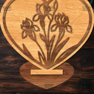 Intra απο ξύλο plywood 3mm-4mm πάχος – Βάση κοπής με λέιζερ καρδιάς Valentine Δίασταση  20x20 cm INTRAFABR-114392251