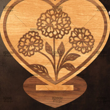 Intra απο ξύλο plywood 3mm-4mm πάχος – Βάση κοπής με λέιζερ καρδιάς Valentine Δίασταση  20x20 cm INTRAFABR-114392328 - Image 1