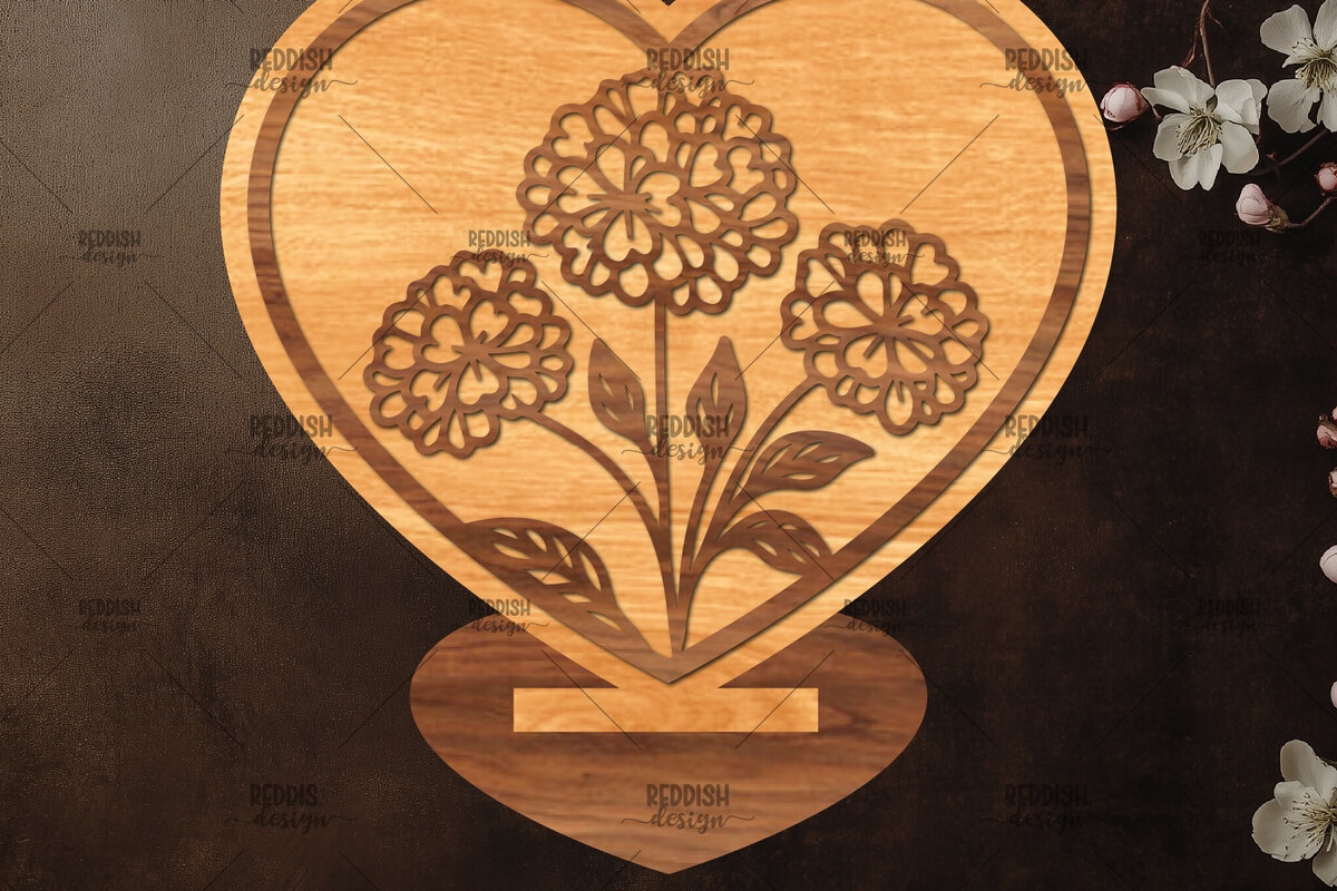 Intra απο ξύλο plywood 3mm-4mm πάχος – Βάση κοπής με λέιζερ καρδιάς Valentine Δίασταση  20x20 cm INTRAFABR-114392328