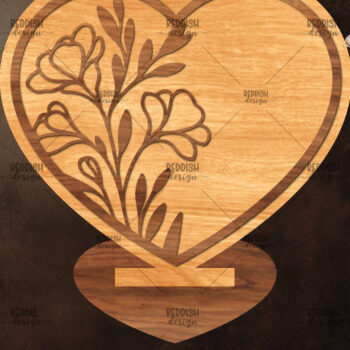 Intra απο ξύλο plywood 3mm-4mm πάχος – Βάση κοπής με λέιζερ καρδιάς Valentine Δίασταση  20x20 cm INTRAFABR-114392365 - Image 1