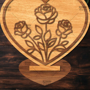 Intra απο ξύλο plywood 3mm-4mm πάχος – Βάση κοπής με λέιζερ καρδιάς Valentine Δίασταση  20x20 cm INTRAFABR-114391887 - Image 1