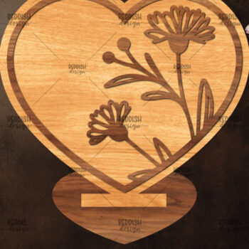 Intra απο ξύλο plywood 3mm-4mm πάχος – Βάση κοπής με λέιζερ καρδιάς Valentine Δίασταση  20x20 cm INTRAFABR-114392539 - Image 1