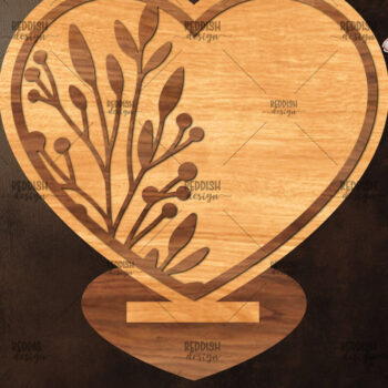 Intra απο ξύλο plywood 3mm-4mm πάχος – Βάση κοπής με λέιζερ καρδιάς Valentine Δίασταση  20x20 cm INTRAFABR-114392560 - Image 1