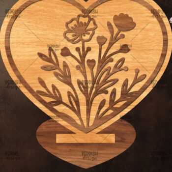 Intra απο ξύλο plywood 3mm-4mm πάχος – Βάση κοπής με λέιζερ καρδιάς Valentine Δίασταση  20x20 cm INTRAFABR-114392594 - Image 1