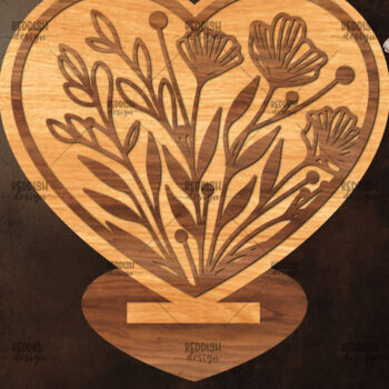Intra απο ξύλο plywood 3mm-4mm πάχος – Βάση κοπής με λέιζερ καρδιάς Valentine Δίασταση  20x20 cm INTRAFABR-114392627 - Image 1