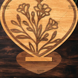 Intra απο ξύλο plywood 3mm-4mm πάχος – Βάση κοπής με λέιζερ καρδιάς Valentine Δίασταση  20x20 cm INTRAFABR-114391959