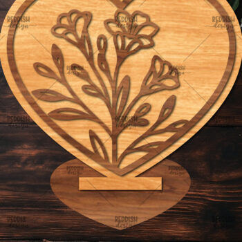Intra απο ξύλο plywood 3mm-4mm πάχος – Βάση κοπής με λέιζερ καρδιάς Valentine Δίασταση  20x20 cm INTRAFABR-114391959 - Image 1