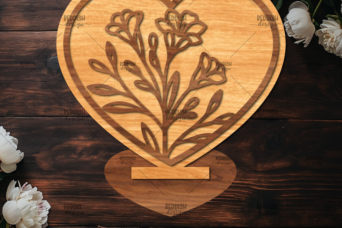 Intra απο ξύλο plywood 3mm-4mm πάχος – Βάση κοπής με λέιζερ καρδιάς Valentine Δίασταση  20x20 cm INTRAFABR-114391959