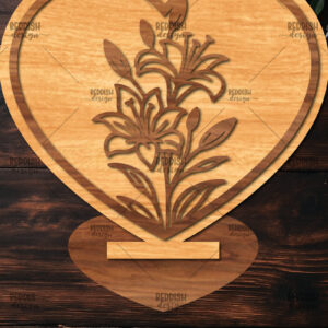 Intra απο ξύλο plywood 3mm-4mm πάχος – Βάση κοπής με λέιζερ καρδιάς Valentine Δίασταση  20x20 cm INTRAFABR-114391996