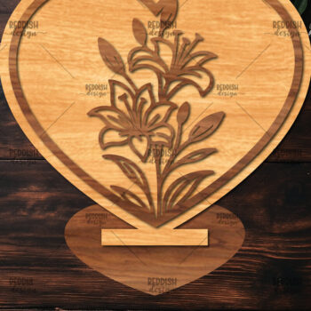 Intra απο ξύλο plywood 3mm-4mm πάχος – Βάση κοπής με λέιζερ καρδιάς Valentine Δίασταση  20x20 cm INTRAFABR-114391996 - Image 1