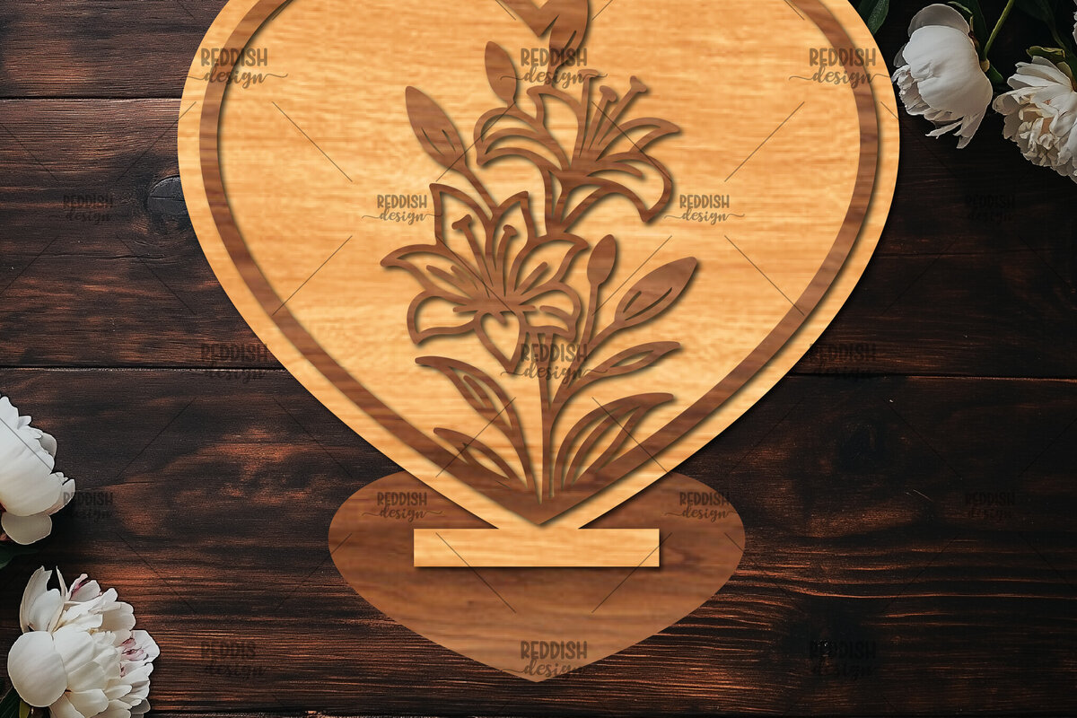 Intra απο ξύλο plywood 3mm-4mm πάχος – Βάση κοπής με λέιζερ καρδιάς Valentine Δίασταση  20x20 cm INTRAFABR-114391996