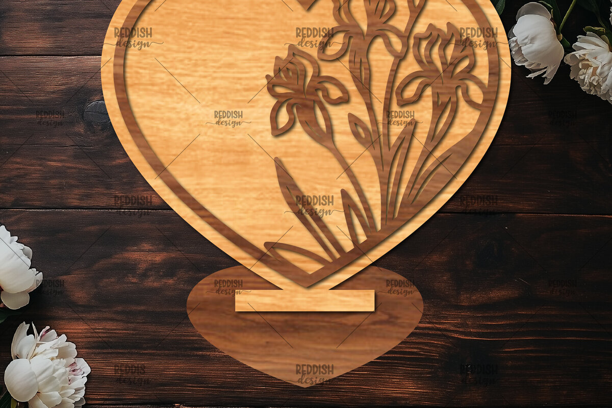 Intra απο ξύλο plywood 3mm-4mm πάχος – Βάση κοπής με λέιζερ καρδιάς Valentine Δίασταση  20x20 cm INTRAFABR-114392015