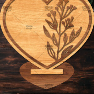 Intra απο ξύλο plywood 3mm-4mm πάχος – Βάση κοπής με λέιζερ καρδιάς Valentine Δίασταση  20x20 cm INTRAFABR-114392046