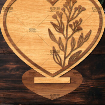 Intra απο ξύλο plywood 3mm-4mm πάχος – Βάση κοπής με λέιζερ καρδιάς Valentine Δίασταση  20x20 cm INTRAFABR-114392046 - Image 1