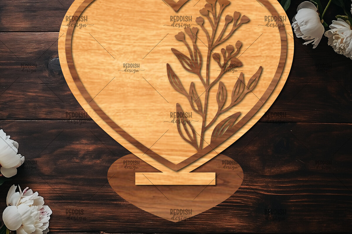 Intra απο ξύλο plywood 3mm-4mm πάχος – Βάση κοπής με λέιζερ καρδιάς Valentine Δίασταση  20x20 cm INTRAFABR-114392046