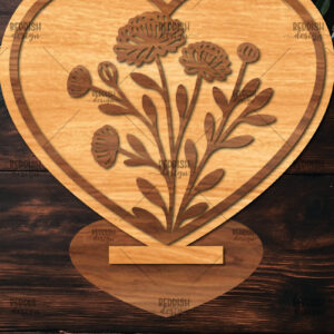 Intra απο ξύλο plywood 3mm-4mm πάχος – Βάση κοπής με λέιζερ καρδιάς Valentine Δίασταση  20x20 cm INTRAFABR-114392095