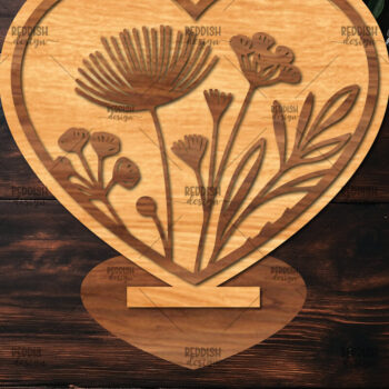 Intra απο ξύλο plywood 3mm-4mm πάχος – Βάση κοπής με λέιζερ καρδιάς Valentine Δίασταση  20x20 cm INTRAFABR-114392151 - Image 1