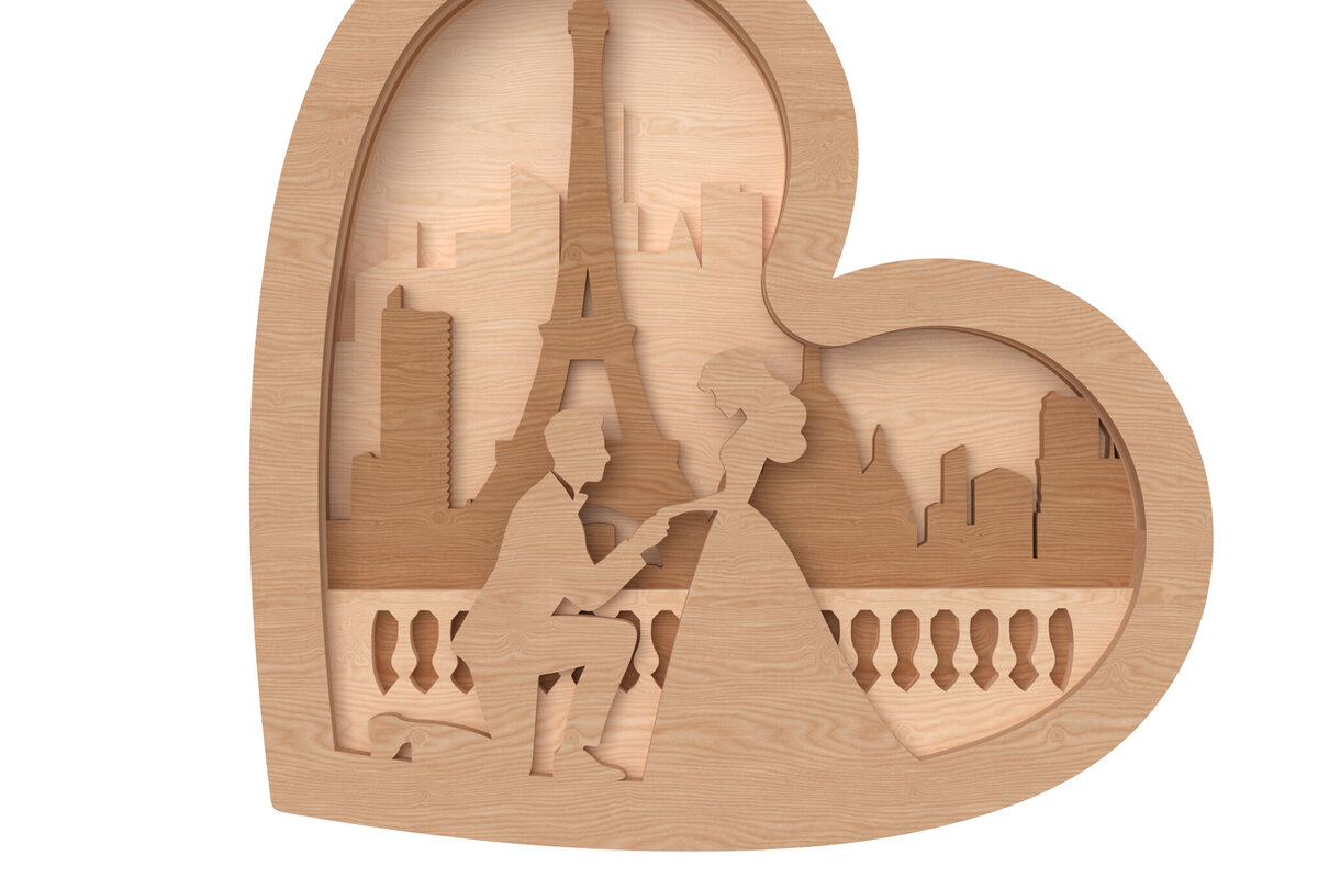 Intra απο ξύλο plywood 3mm-4mm πάχος – Valentine Heart Δίασταση  20x20 cm INTRAFABR-111740777