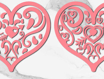 Intra απο ξύλο plywood 3mm-4mm πάχος – Στολίδι για την καρδιά του Αγίου Βαλεντίνου Cut 1326 Δίασταση  20x20 cm INTRAFABR-114799529 - Image 1