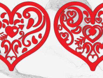 Intra απο ξύλο plywood 3mm-4mm πάχος – Στολίδι για την καρδιά του Αγίου Βαλεντίνου Cut 1326 Δίασταση  20x20 cm INTRAFABR-114799529 - Image 2