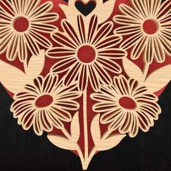 Intra απο ξύλο plywood 3mm-4mm πάχος – Valentine Heart Bundle Cut Laser Δίασταση  20x20 cm INTRAFABR-113314917 - Image 3