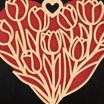 Intra απο ξύλο plywood 3mm-4mm πάχος – Valentine Heart Bundle Cut Laser Δίασταση  20x20 cm INTRAFABR-113314917 - Image 4