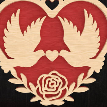 Intra απο ξύλο plywood 3mm-4mm πάχος – Valentine Heart Bundle Cut Laser Δίασταση  20x20 cm INTRAFABR-113314917 - Image 7