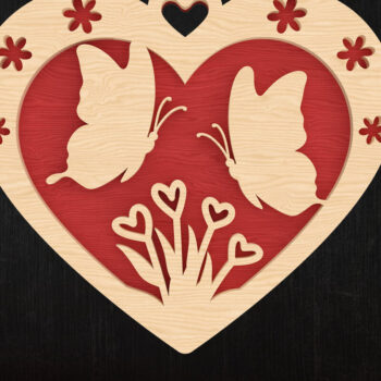 Intra απο ξύλο plywood 3mm-4mm πάχος – Valentine Heart Bundle Cut Laser Δίασταση  20x20 cm INTRAFABR-113314917 - Image 10