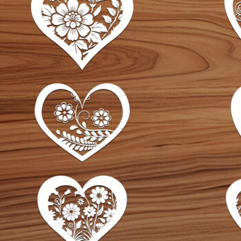 Intra απο ξύλο plywood 3mm-4mm πάχος – Πακέτο αρχείου Cut Valentine Heart Δίασταση  20x20 cm INTRAFABR-112195558 - Image 2
