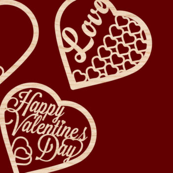 Intra απο ξύλο plywood 3mm-4mm πάχος – Πακέτο ετικετών καρδιάς Αγίου Βαλεντίνου / Laser Δίασταση  20x20 cm INTRAFABR-89625269 - Image 2