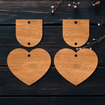 Intra απο ξύλο plywood 3mm-4mm πάχος – Σκουλαρίκια καρδιών του Αγίου Βαλεντίνου Δίασταση  5x5 cm INTRAFABR-113921323 - Image 1