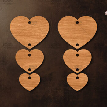 Intra απο ξύλο plywood 3mm-4mm πάχος – Σκουλαρίκια καρδιών του Αγίου Βαλεντίνου Δίασταση  5x5 cm INTRAFABR-113921389 - Image 1