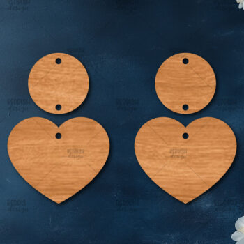 Intra απο ξύλο plywood 3mm-4mm πάχος – Σκουλαρίκια καρδιών του Αγίου Βαλεντίνου Δίασταση  5x5 cm INTRAFABR-113921121 - Image 1