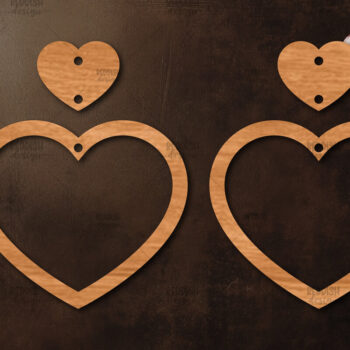 Intra απο ξύλο plywood 3mm-4mm πάχος – Σκουλαρίκια καρδιών του Αγίου Βαλεντίνου Δίασταση  5x5 cm INTRAFABR-113921408 - Image 1