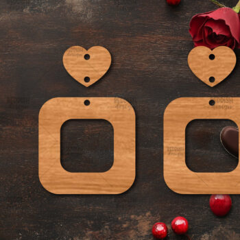 Intra απο ξύλο plywood 3mm-4mm πάχος – Σκουλαρίκια καρδιών του Αγίου Βαλεντίνου Δίασταση  5x5 cm INTRAFABR-113921486 - Image 1